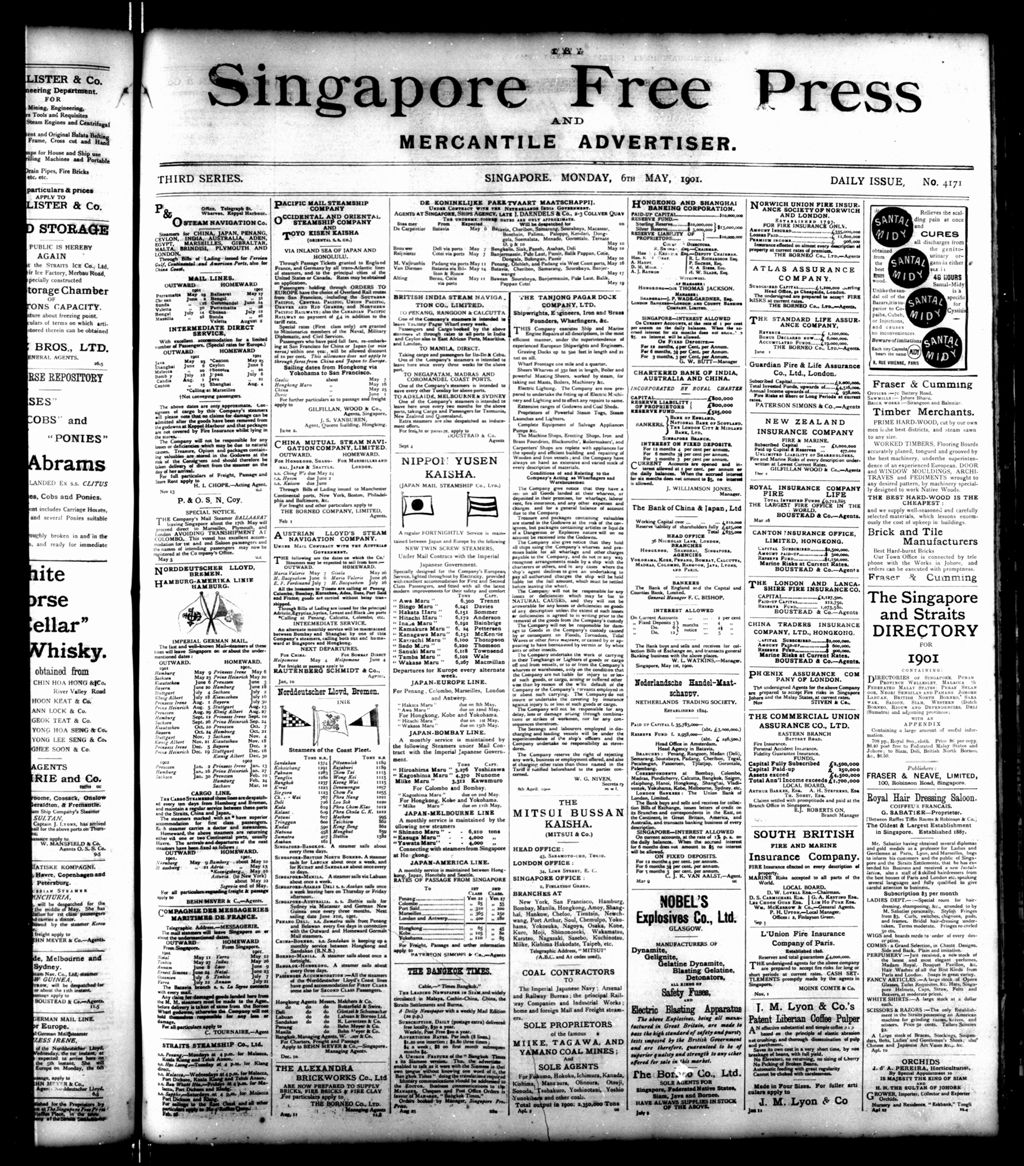 Miniature of Singapore Free Press and Mercantile Advertiser 06 May 1901