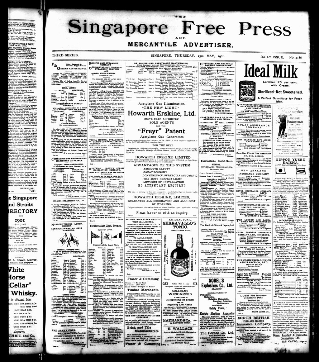 Miniature of Singapore Free Press and Mercantile Advertiser 23 May 1901