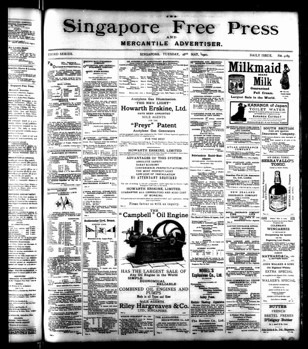 Miniature of Singapore Free Press and Mercantile Advertiser 28 May 1901