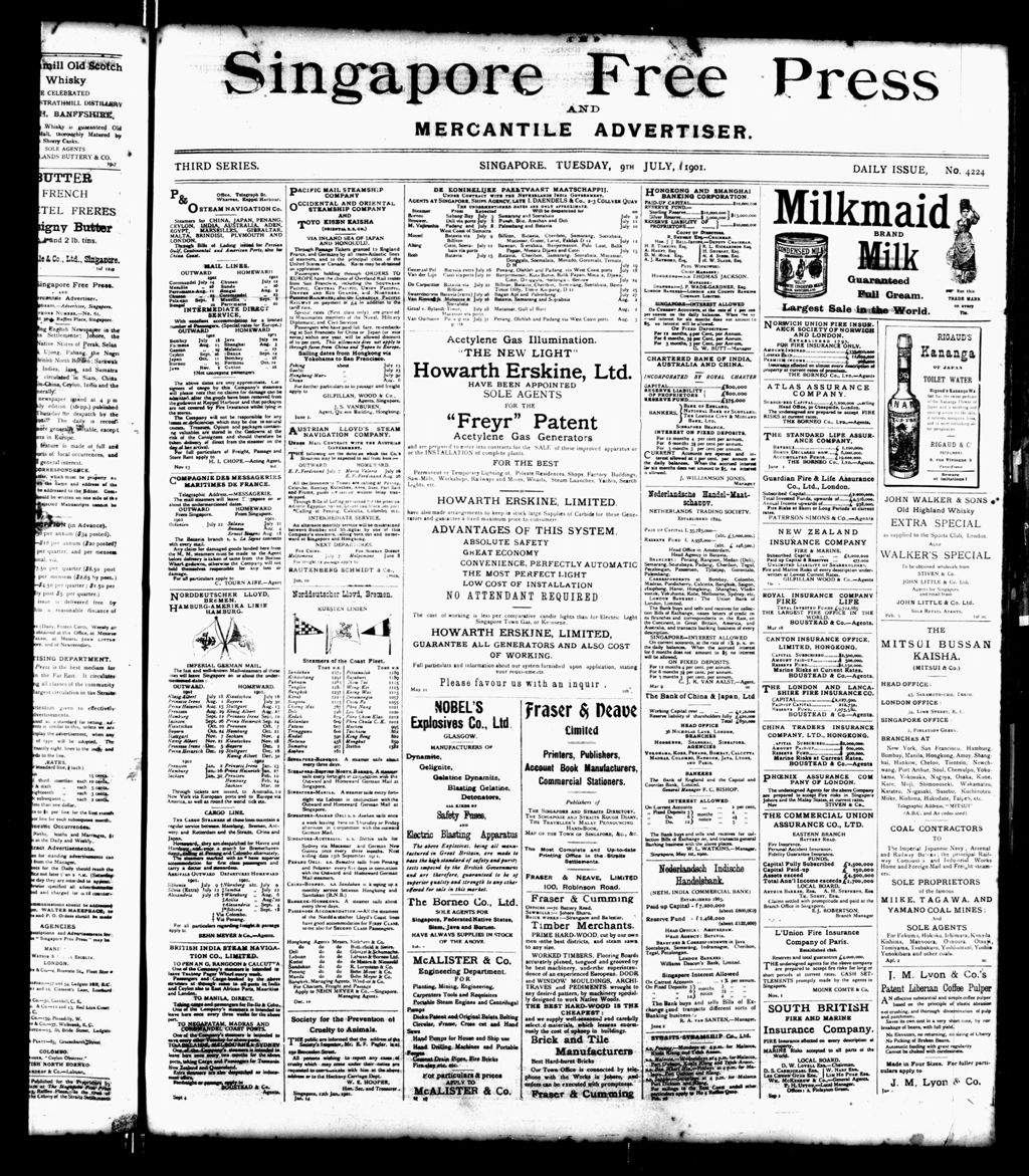 Miniature of Singapore Free Press and Mercantile Advertiser 09 July 1901