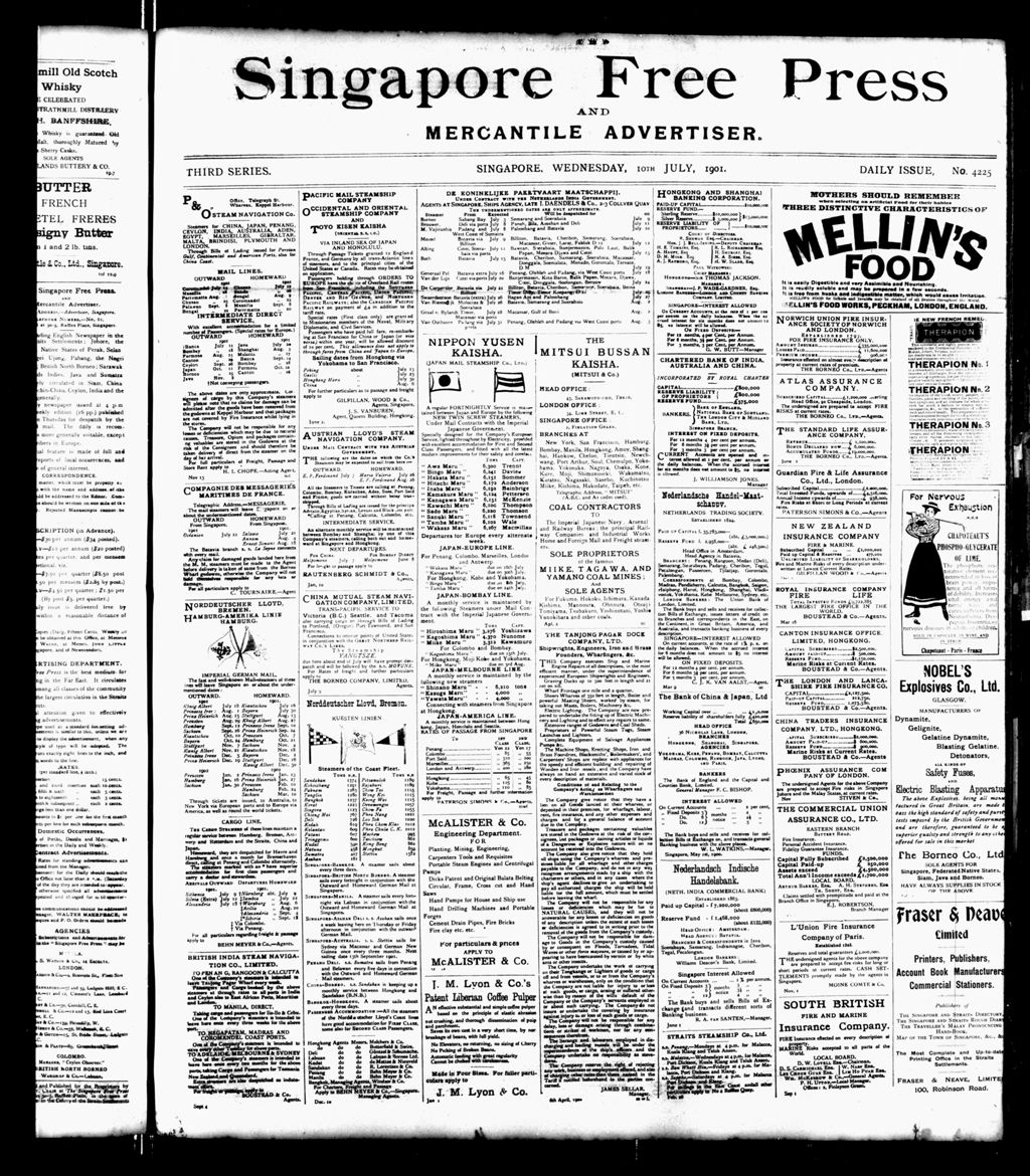 Miniature of Singapore Free Press and Mercantile Advertiser 10 July 1901