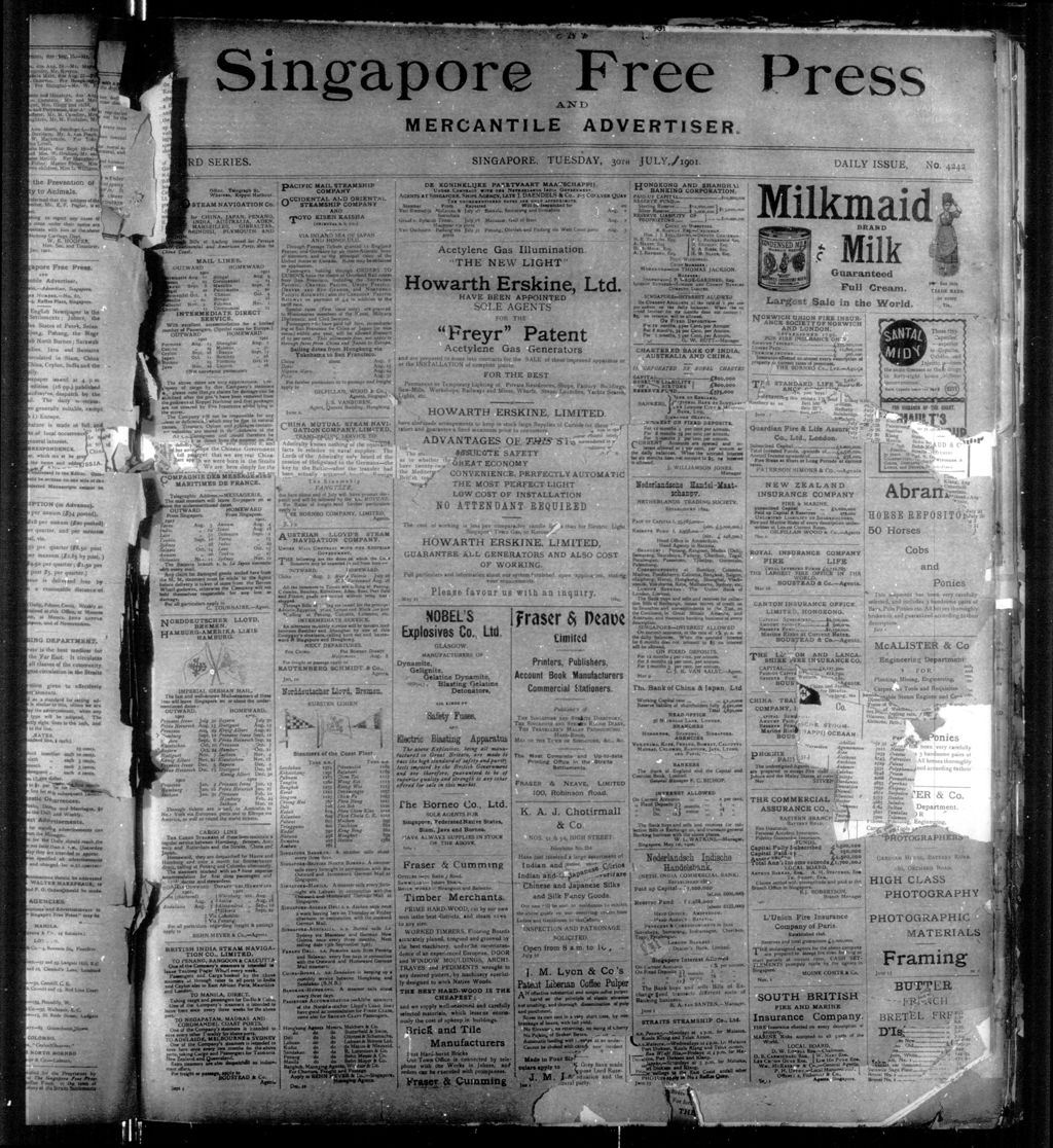 Miniature of Singapore Free Press and Mercantile Advertiser 30 July 1901