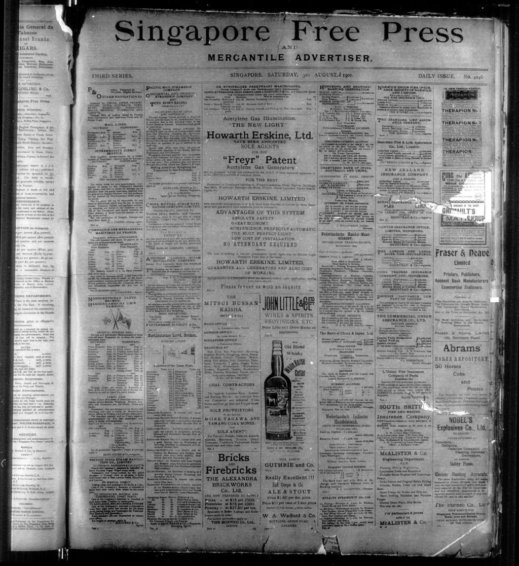 Miniature of Singapore Free Press and Mercantile Advertiser 03 August 1901