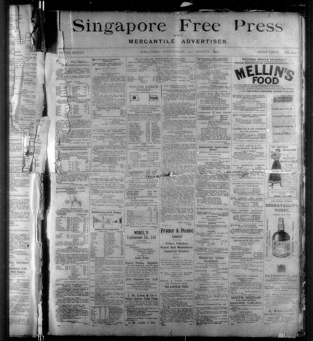 Miniature of Singapore Free Press and Mercantile Advertiser 14 August 1901