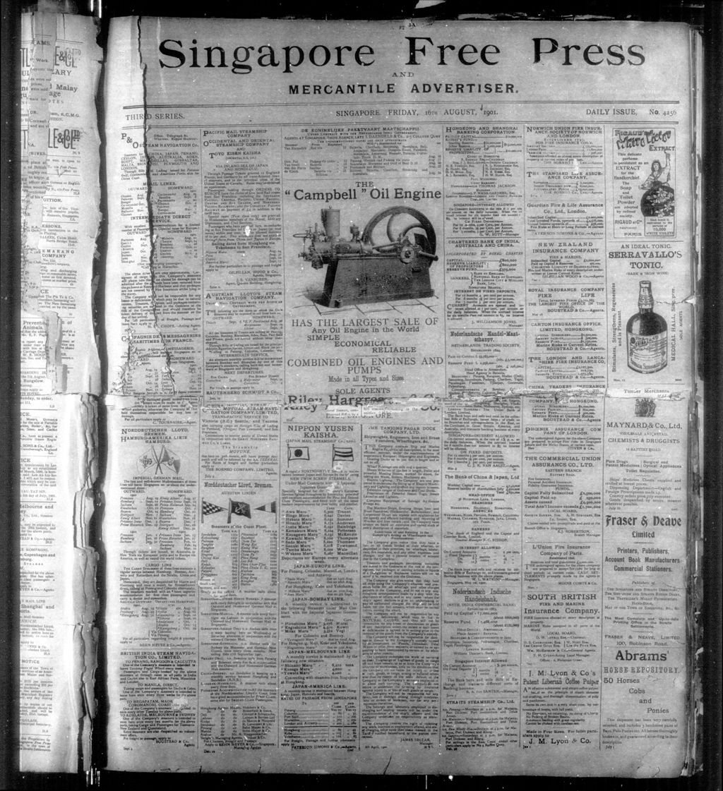 Miniature of Singapore Free Press and Mercantile Advertiser 16 August 1901