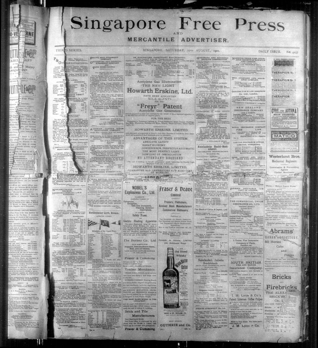 Miniature of Singapore Free Press and Mercantile Advertiser 17 August 1901