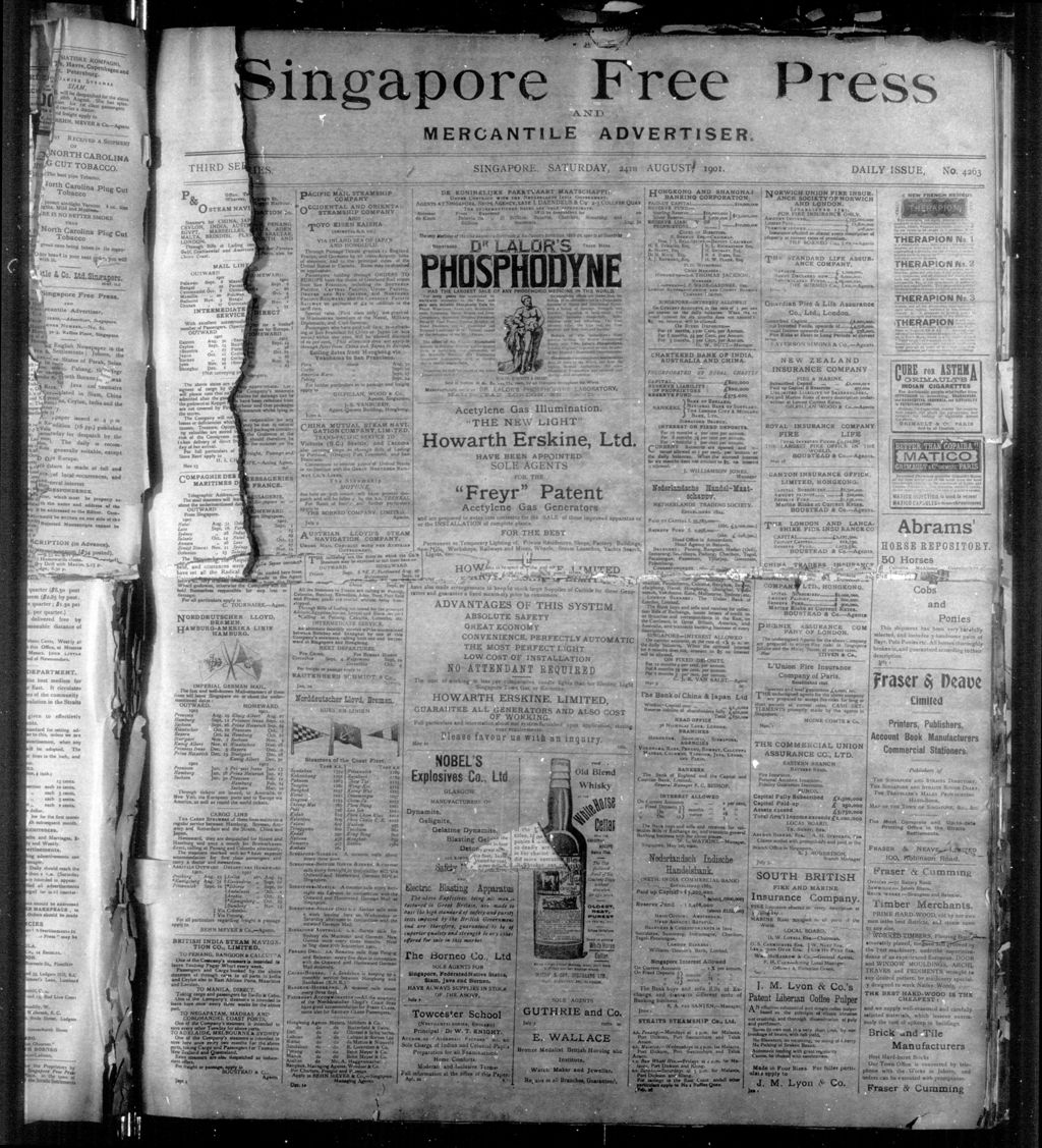 Miniature of Singapore Free Press and Mercantile Advertiser 24 August 1901