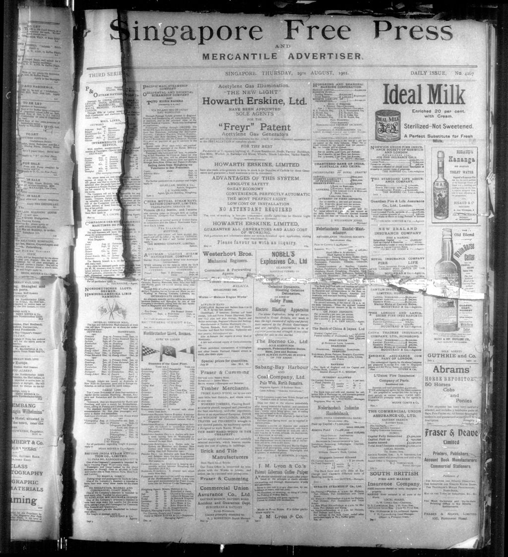 Miniature of Singapore Free Press and Mercantile Advertiser 29 August 1901