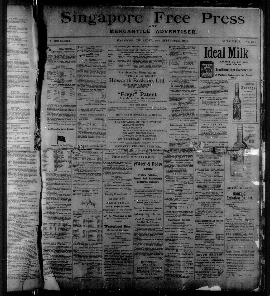 Miniature of Singapore Free Press and Mercantile Advertiser 19 September 1901