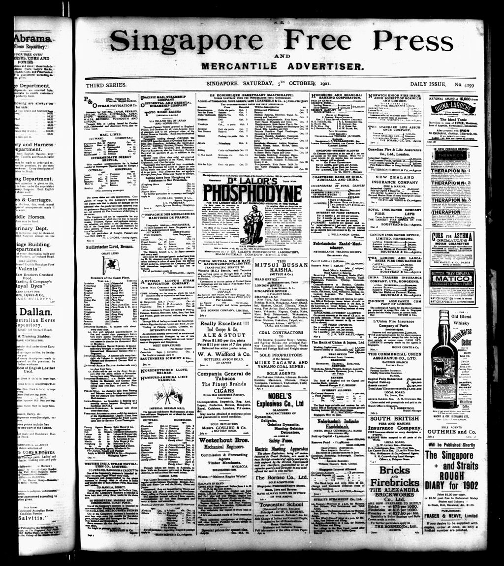 Miniature of Singapore Free Press and Mercantile Advertiser 05 October 1901