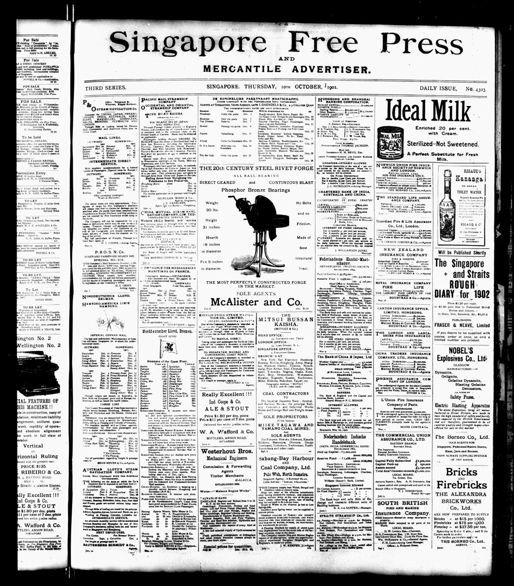 Miniature of Singapore Free Press and Mercantile Advertiser 10 October 1901