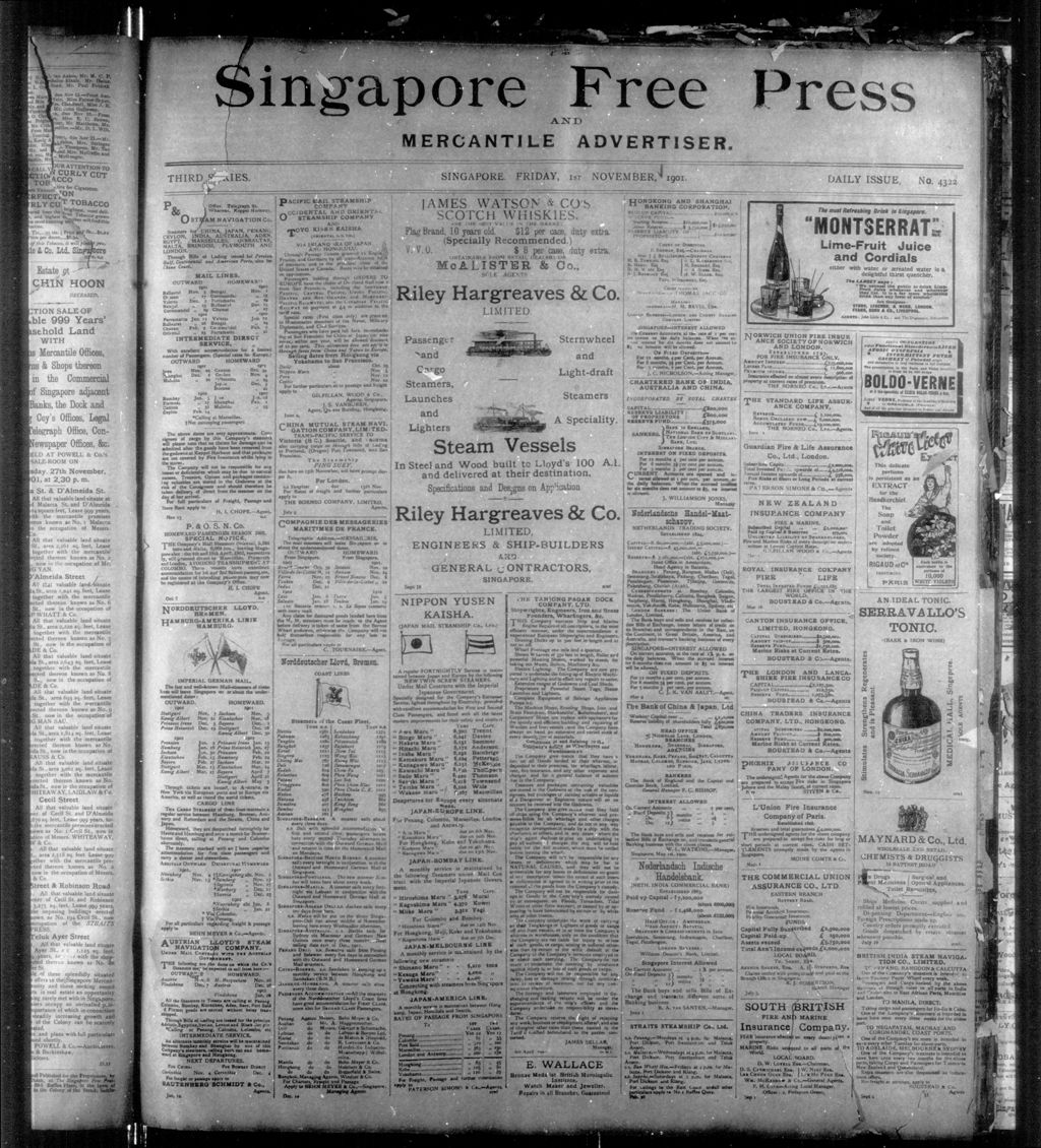 Miniature of Singapore Free Press and Mercantile Advertiser 01 November 1901