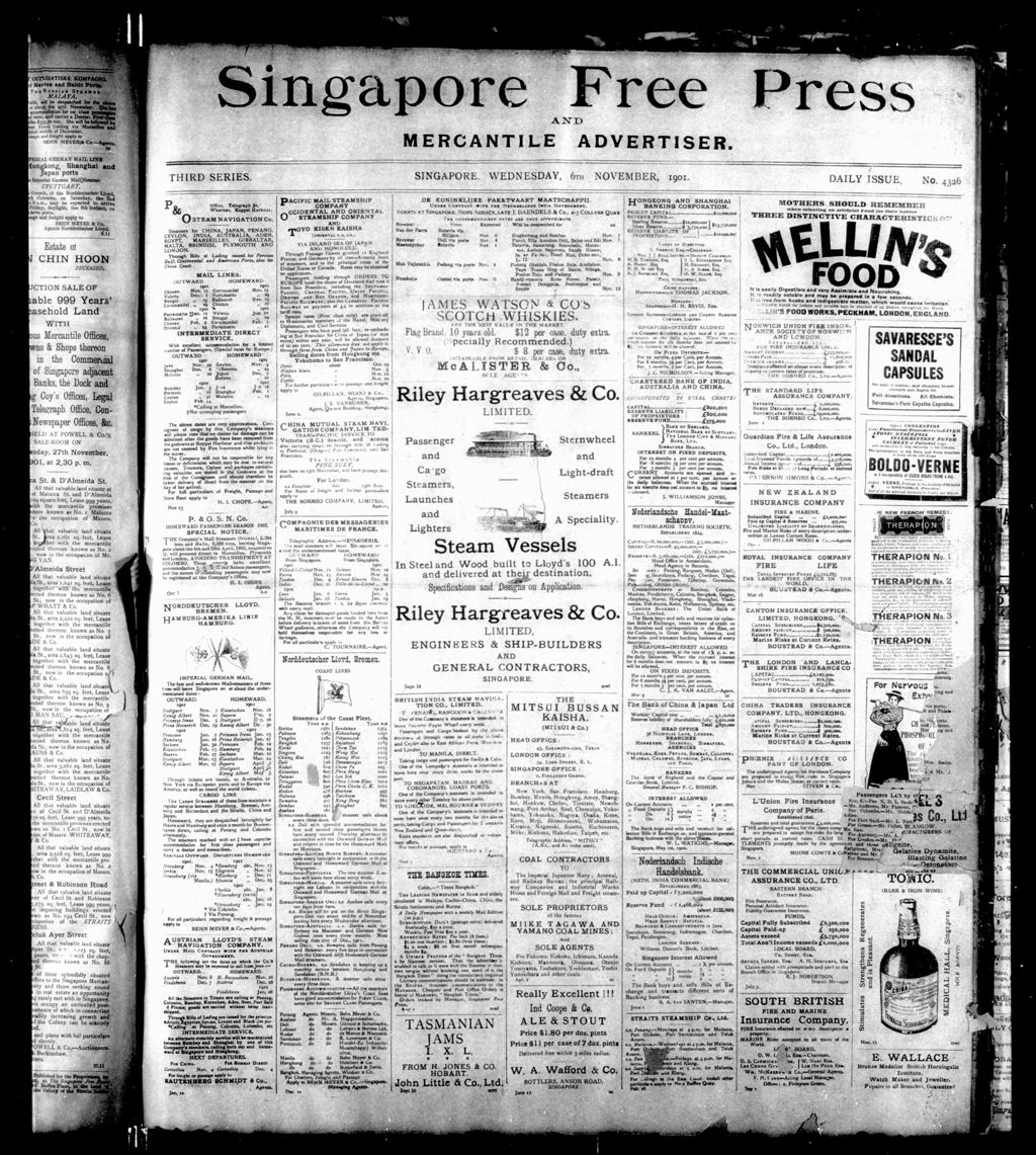 Miniature of Singapore Free Press and Mercantile Advertiser 06 November 1901