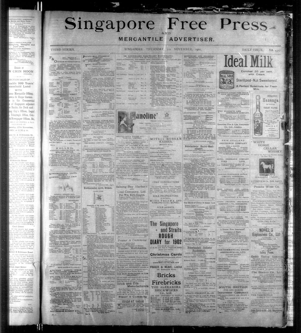 Miniature of Singapore Free Press and Mercantile Advertiser 07 November 1901