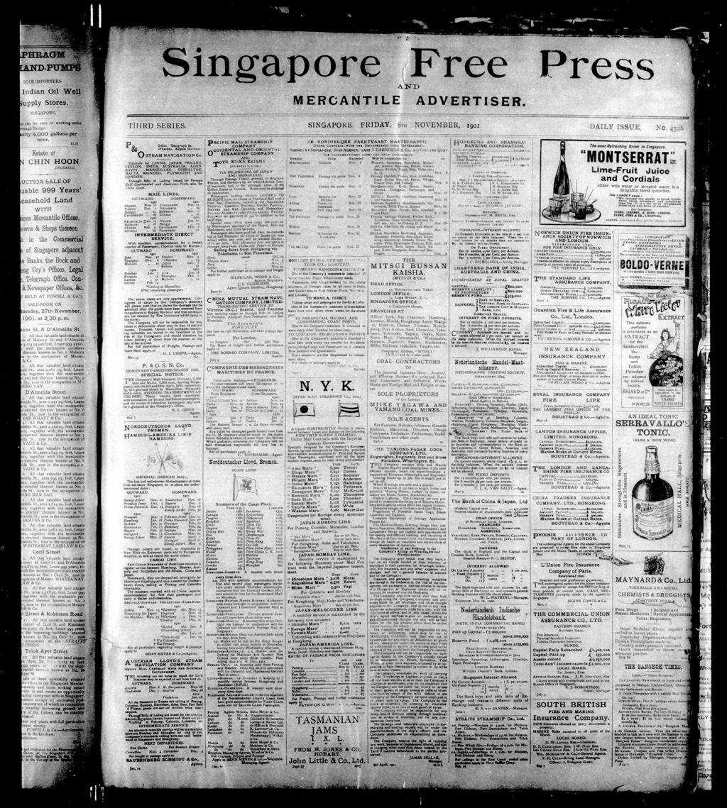 Miniature of Singapore Free Press and Mercantile Advertiser 08 November 1901