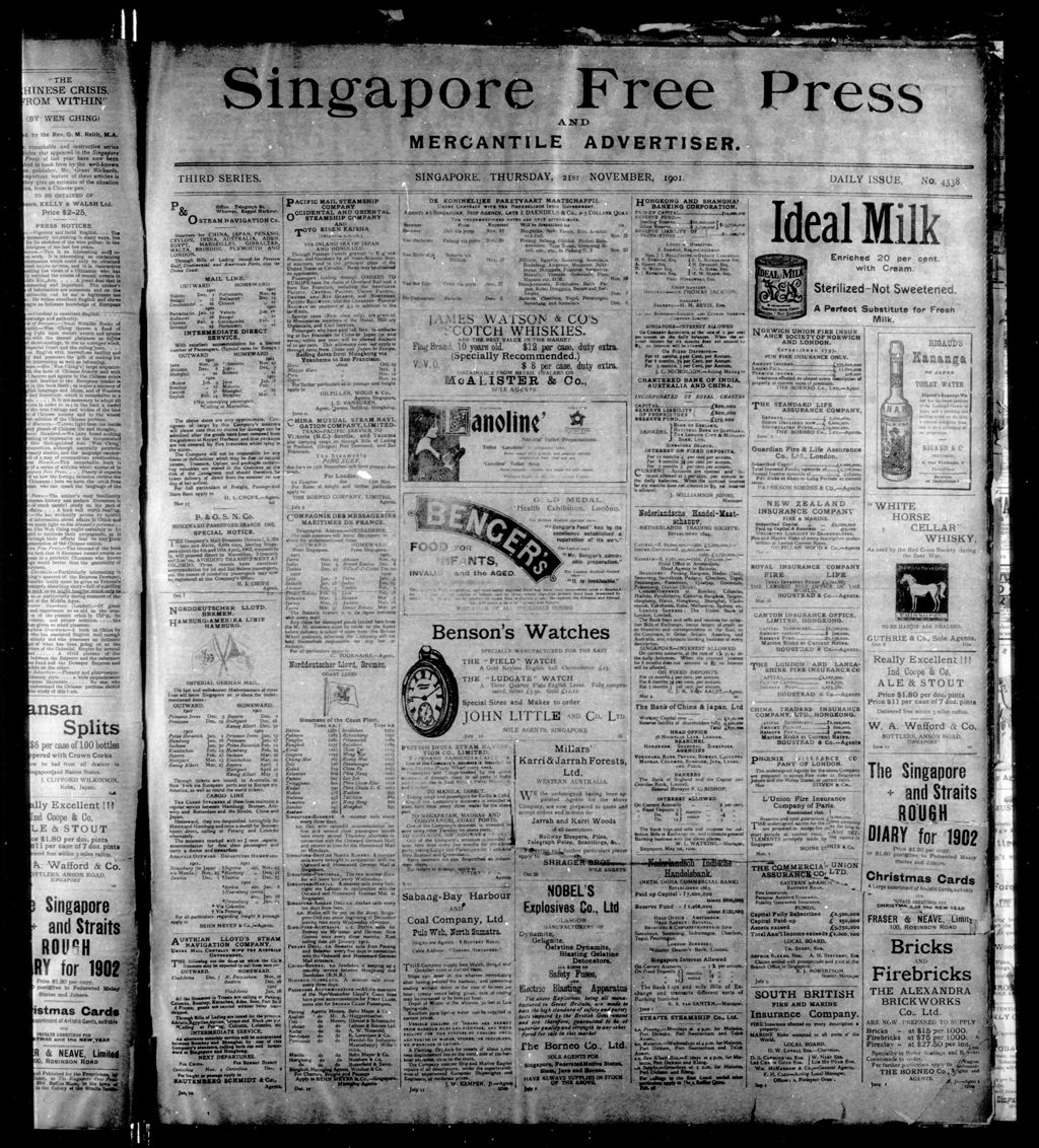 Miniature of Singapore Free Press and Mercantile Advertiser 21 November 1901