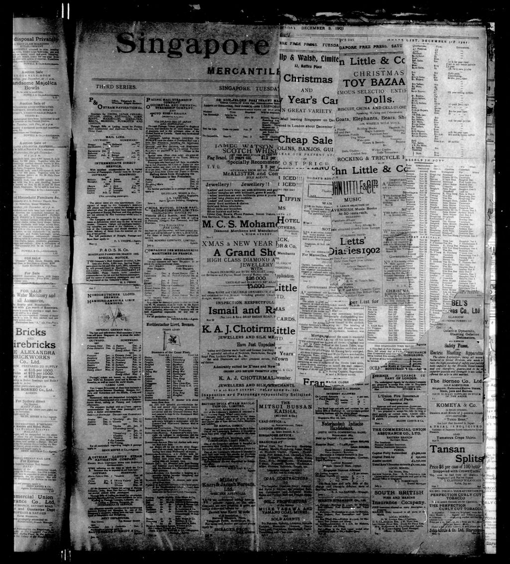 Miniature of Singapore Free Press and Mercantile Advertiser 03 December 1901