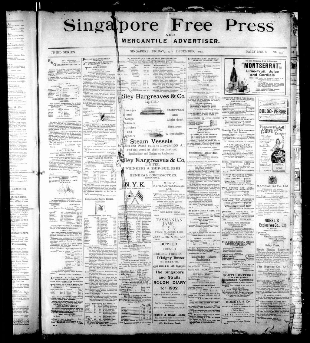 Miniature of Singapore Free Press and Mercantile Advertiser 13 December 1901