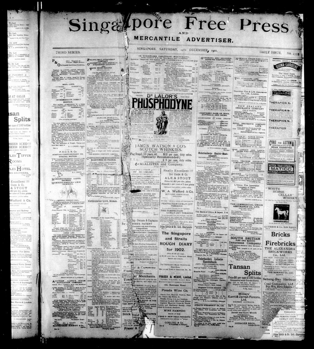 Miniature of Singapore Free Press and Mercantile Advertiser 14 December 1901