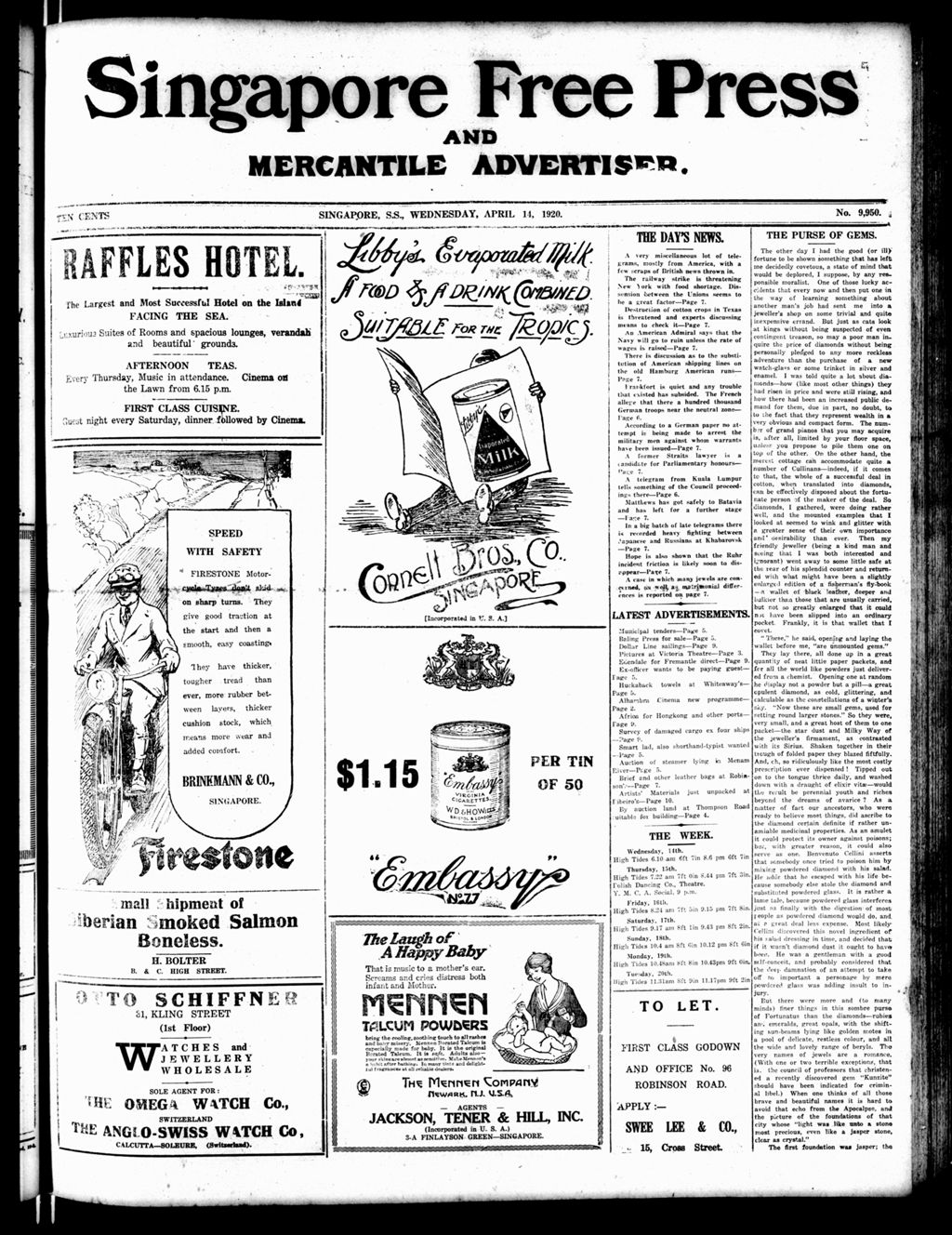 Miniature of Singapore Free Press and Mercantile Advertiser 14 April 1920