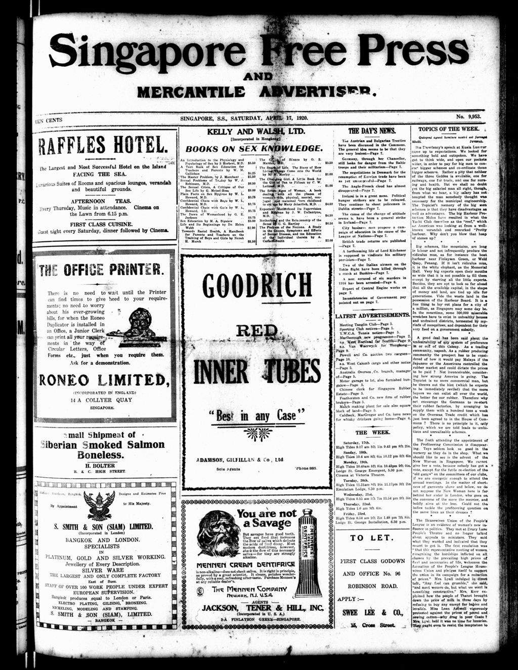 Miniature of Singapore Free Press and Mercantile Advertiser 17 April 1920