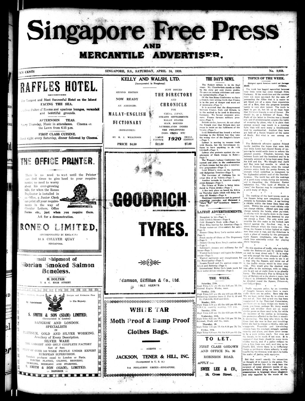 Miniature of Singapore Free Press and Mercantile Advertiser 24 April 1920