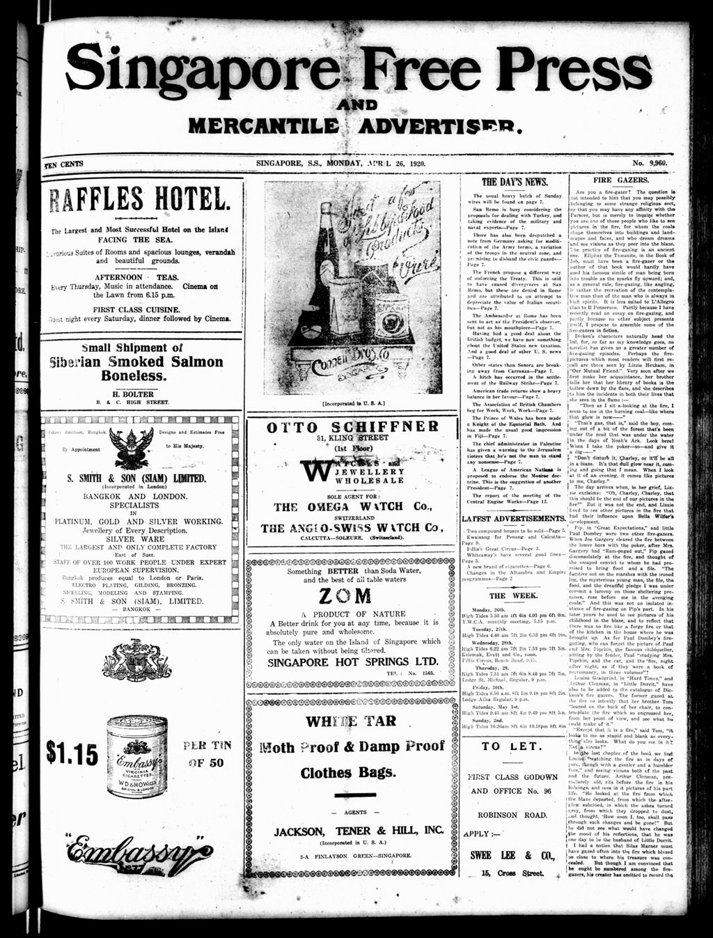 Miniature of Singapore Free Press and Mercantile Advertiser 26 April 1920