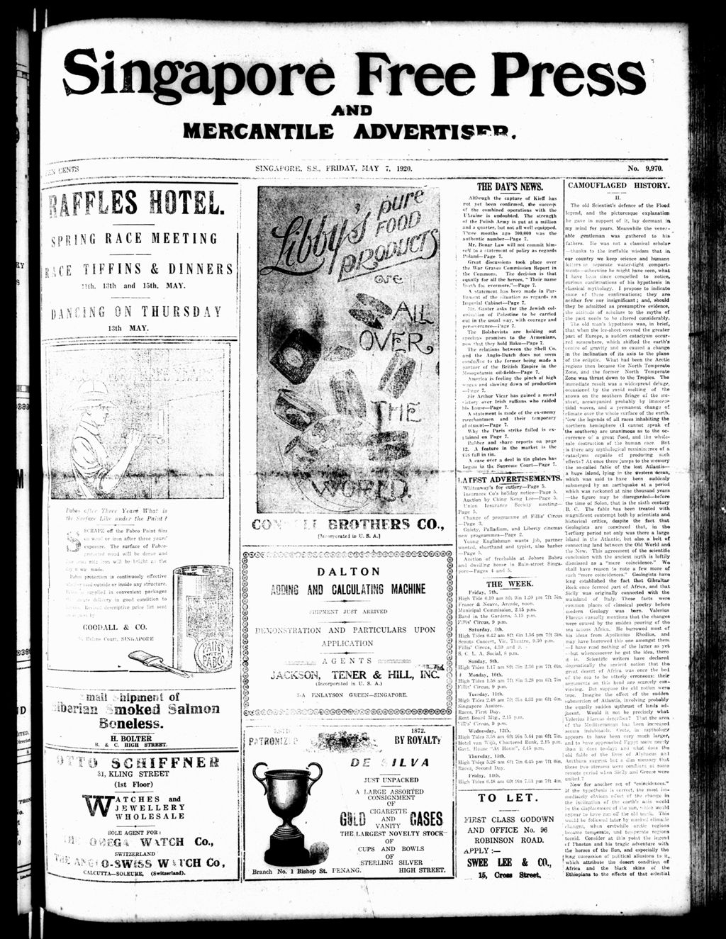 Miniature of Singapore Free Press and Mercantile Advertiser 07 May 1920