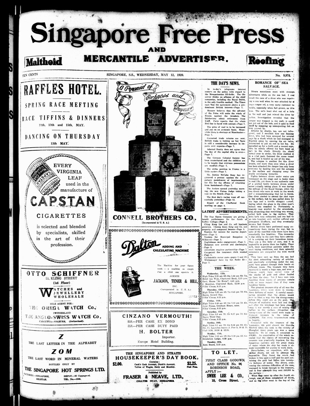 Miniature of Singapore Free Press and Mercantile Advertiser 12 May 1920