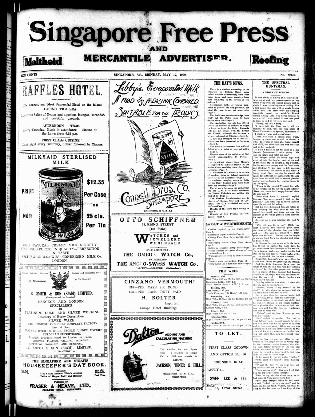 Miniature of Singapore Free Press and Mercantile Advertiser 17 May 1920