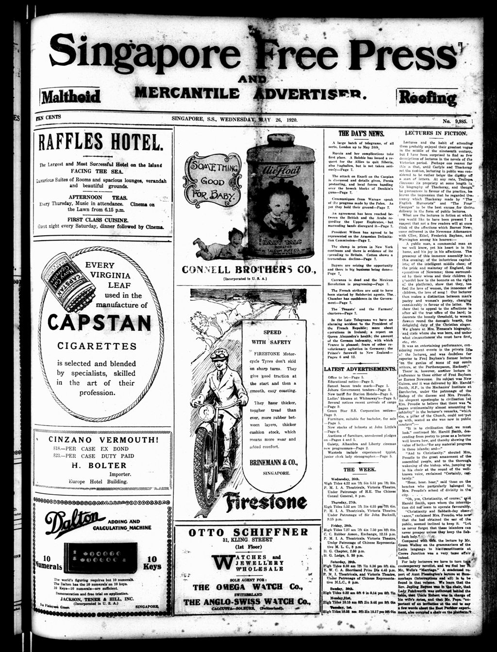 Miniature of Singapore Free Press and Mercantile Advertiser 26 May 1920