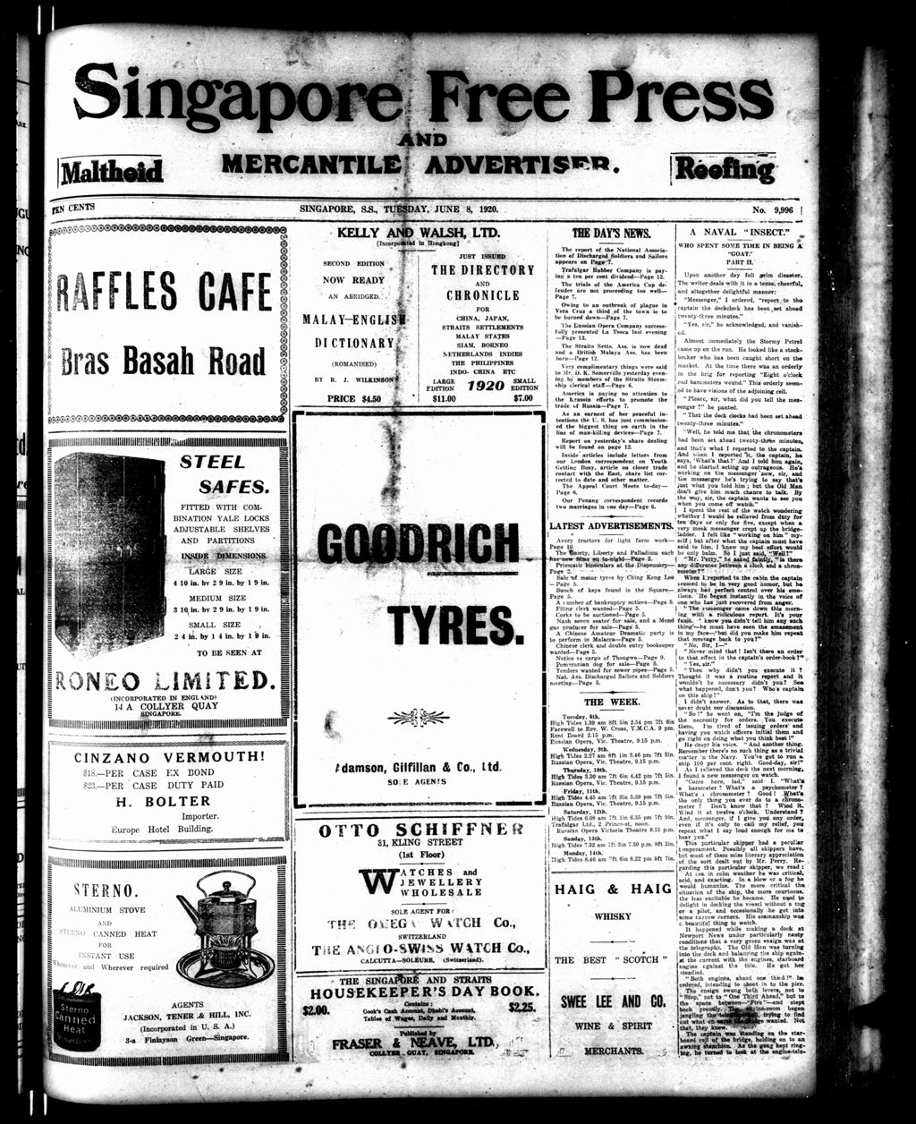 Miniature of Singapore Free Press and Mercantile Advertiser 08 June 1920