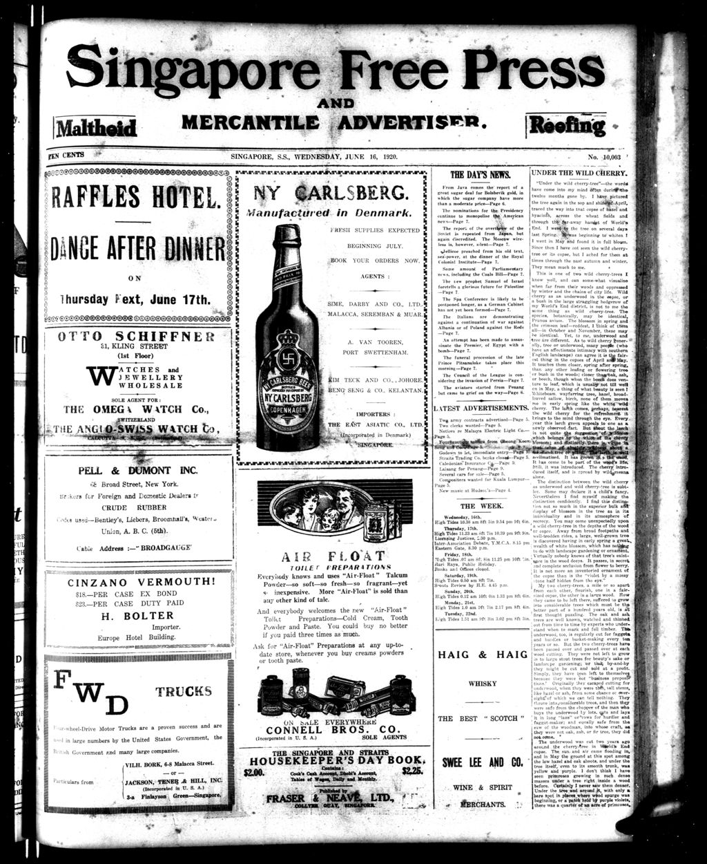 Miniature of Singapore Free Press and Mercantile Advertiser 16 June 1920