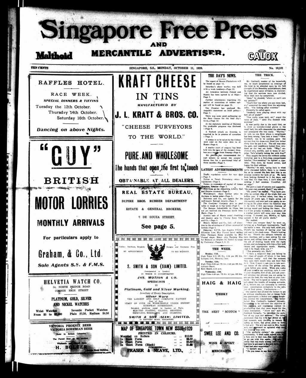 Miniature of Singapore Free Press and Mercantile Advertiser 11 October 1920