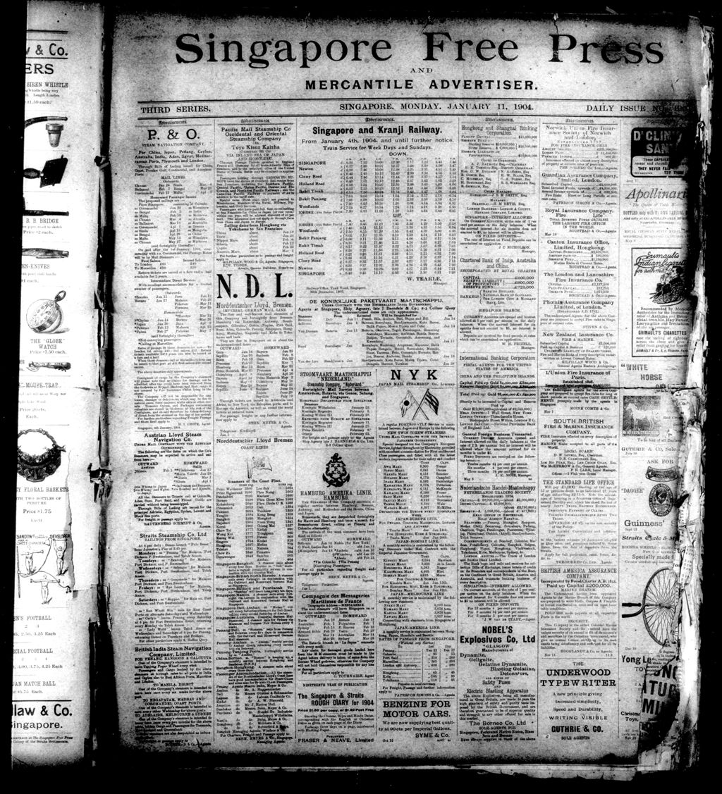 Miniature of Singapore Free Press and Mercantile Advertiser 11 January 1904