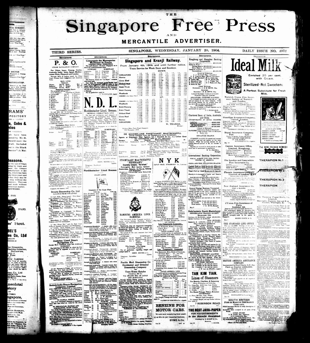 Miniature of Singapore Free Press and Mercantile Advertiser 20 January 1904