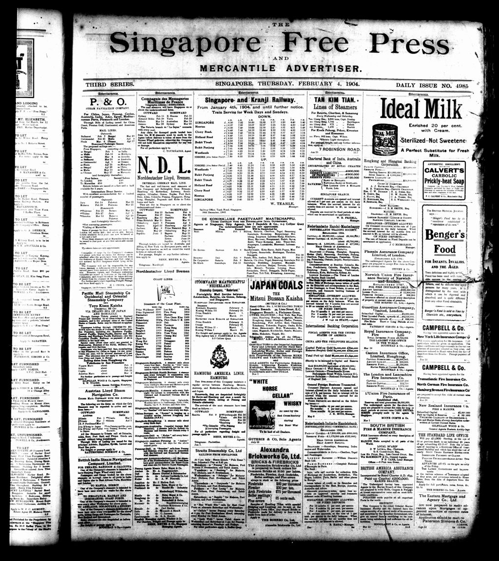 Miniature of Singapore Free Press and Mercantile Advertiser 04 February 1904