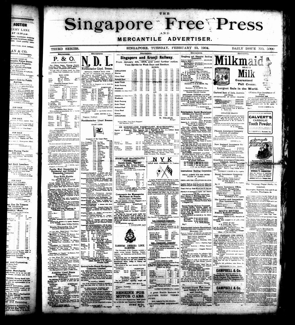 Miniature of Singapore Free Press and Mercantile Advertiser 23 February 1904