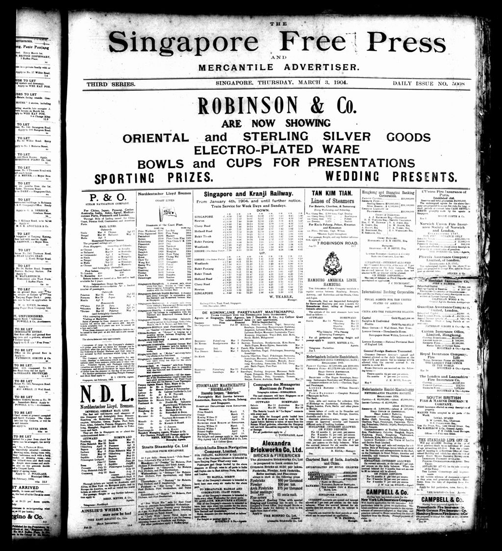 Miniature of Singapore Free Press and Mercantile Advertiser 03 March 1904