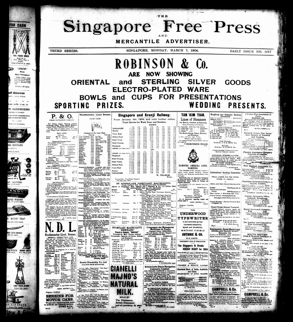 Miniature of Singapore Free Press and Mercantile Advertiser 07 March 1904