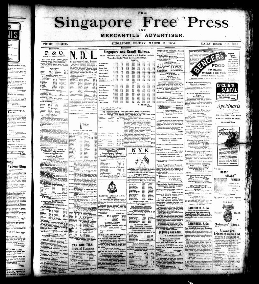 Miniature of Singapore Free Press and Mercantile Advertiser 11 March 1904