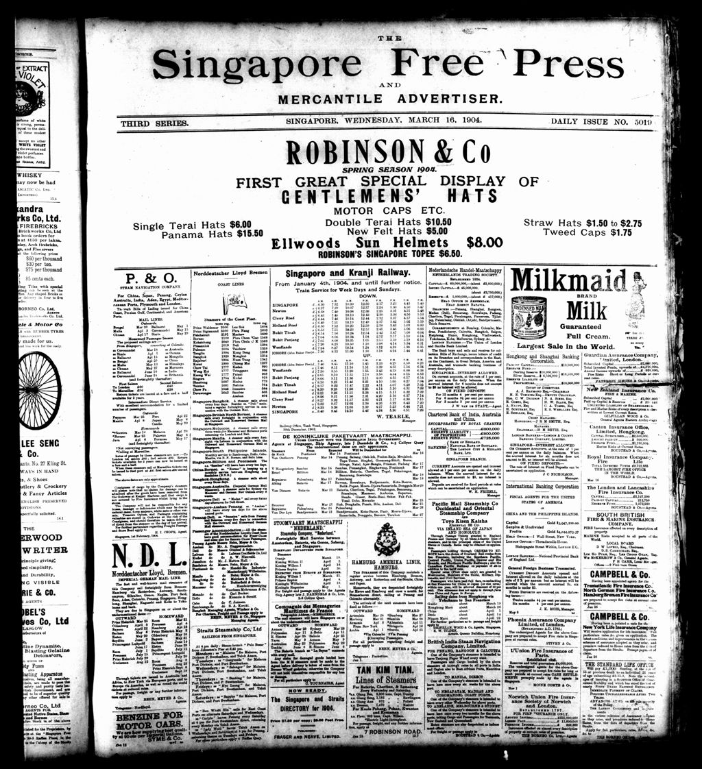 Miniature of Singapore Free Press and Mercantile Advertiser 16 March 1904