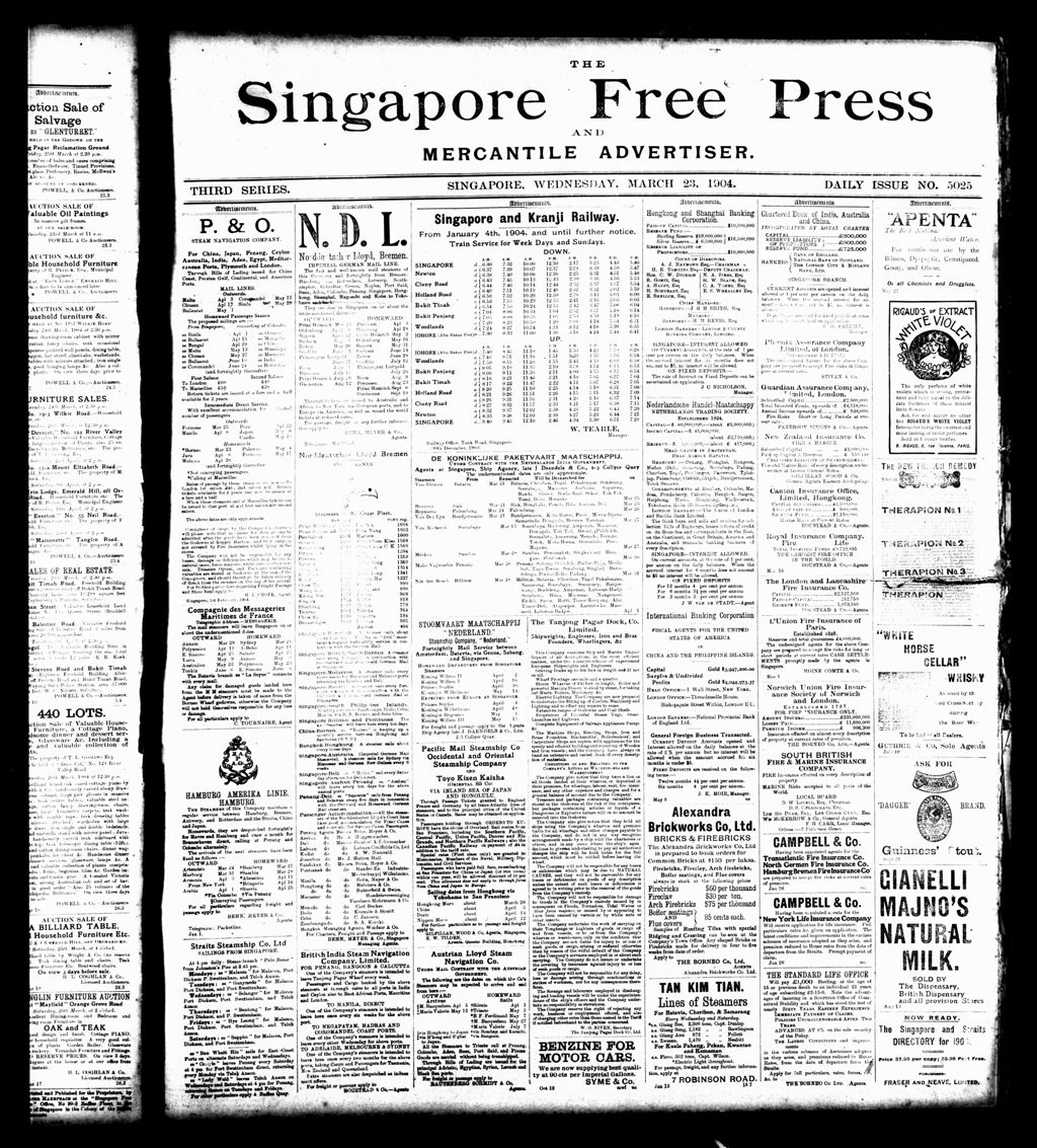 Miniature of Singapore Free Press and Mercantile Advertiser 23 March 1904