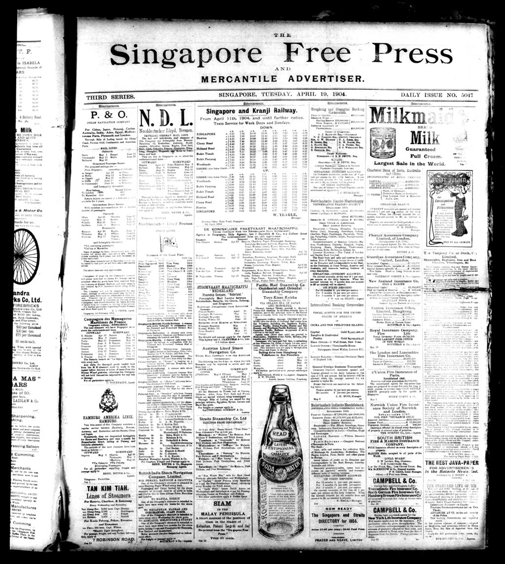 Miniature of Singapore Free Press and Mercantile Advertiser 19 April 1904