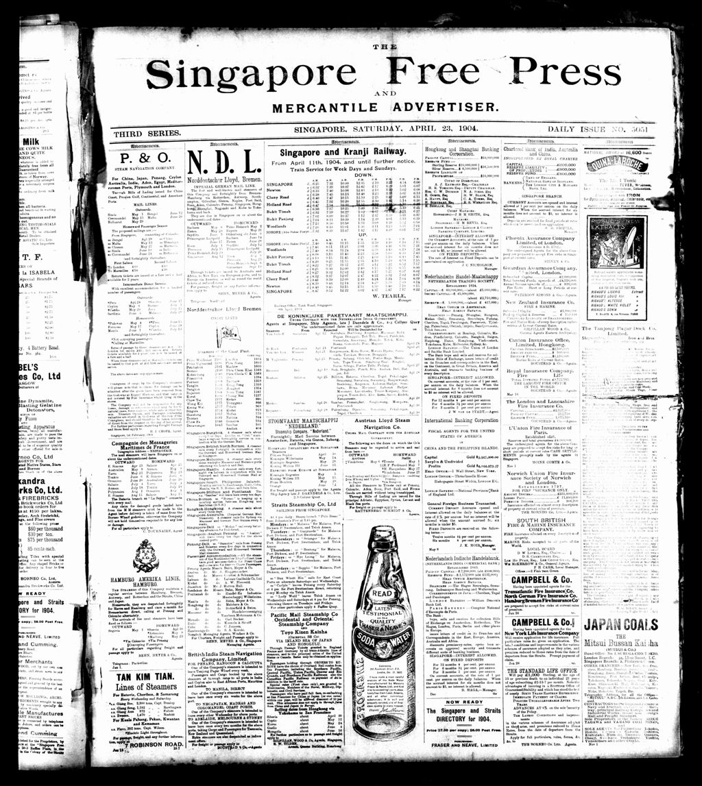 Miniature of Singapore Free Press and Mercantile Advertiser 23 April 1904