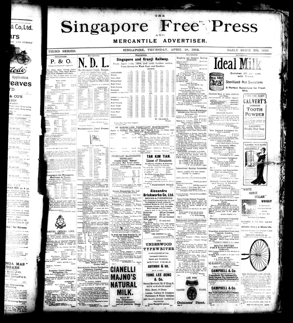 Miniature of Singapore Free Press and Mercantile Advertiser 28 April 1904