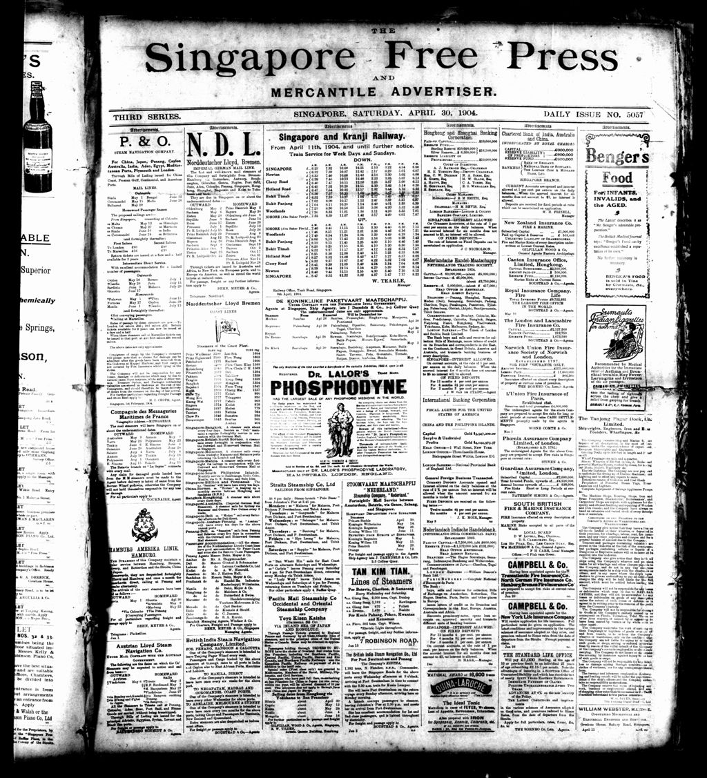 Miniature of Singapore Free Press and Mercantile Advertiser 30 April 1904