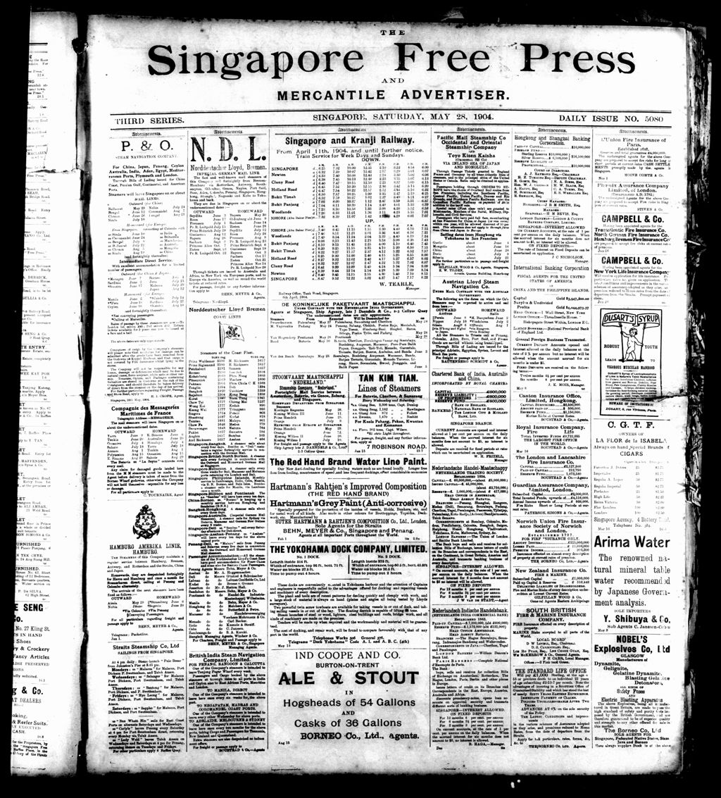 Miniature of Singapore Free Press and Mercantile Advertiser 28 May 1904