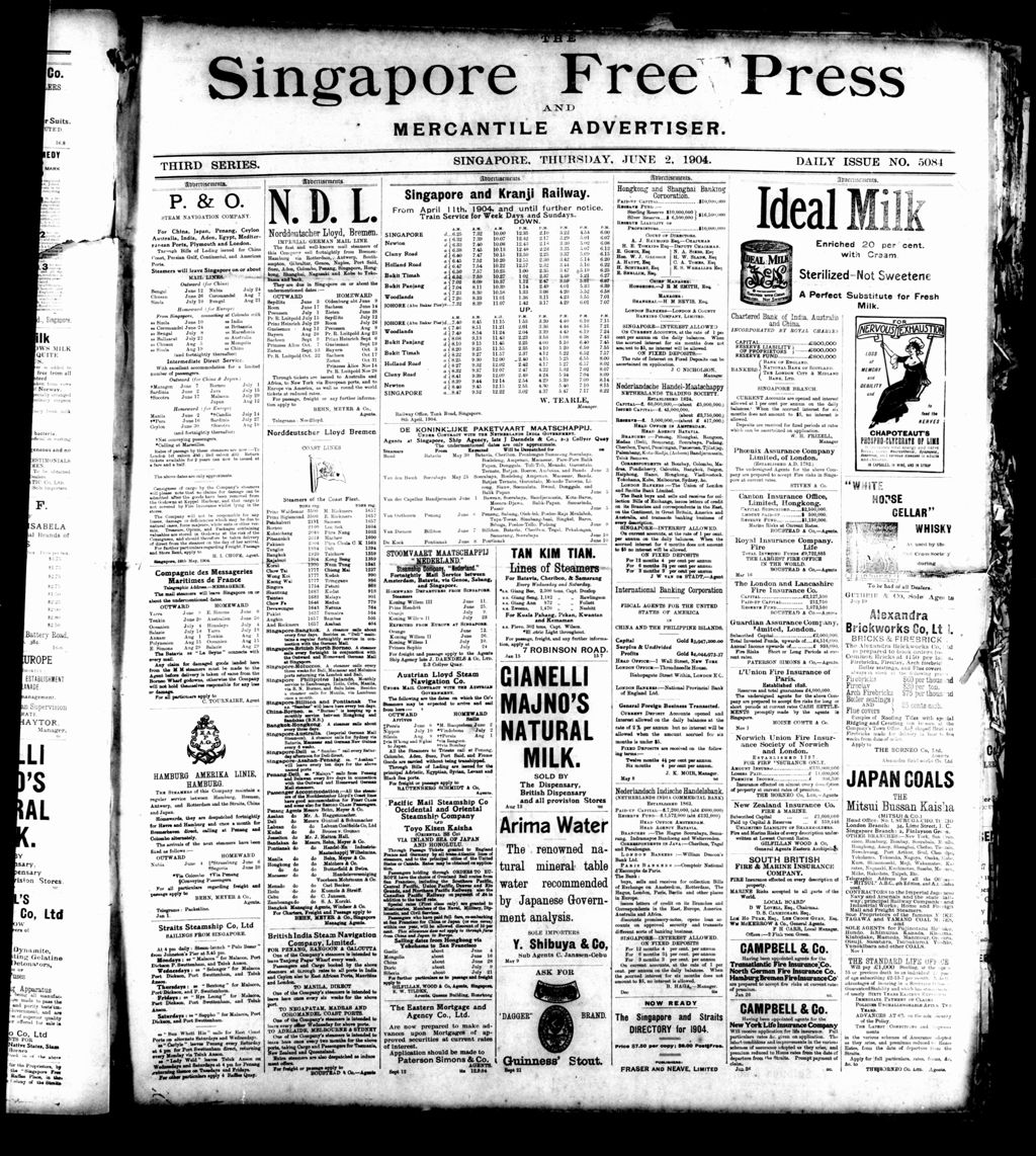 Miniature of Singapore Free Press and Mercantile Advertiser 02 June 1904