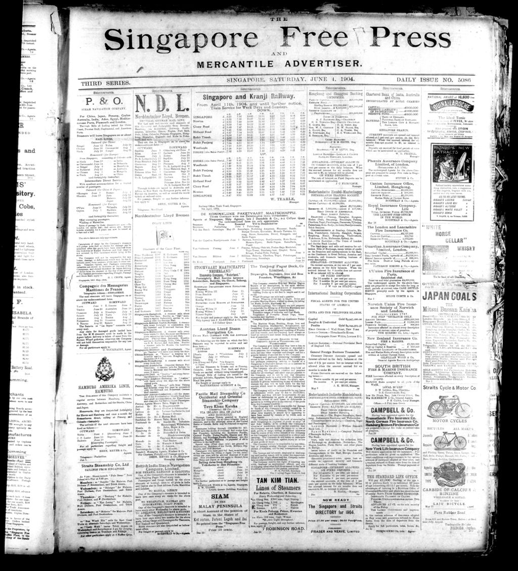 Miniature of Singapore Free Press and Mercantile Advertiser 04 June 1904